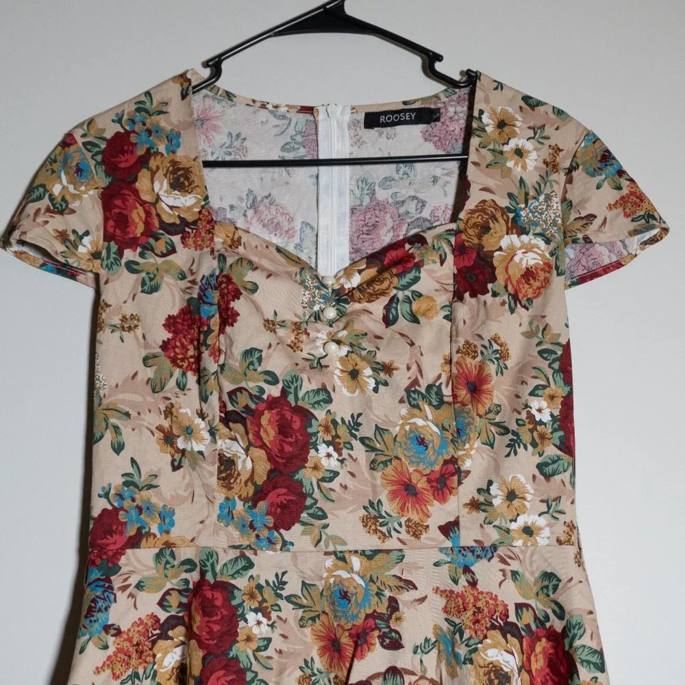 Roosey Dress Retro Vintage Size L - Picture 2 of 10